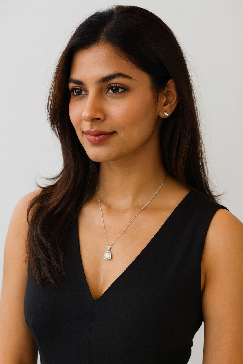 Silver Gleam Signity pendant set marjani by mona