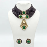 The Royal Amethyst & Emerald-Glass Tukdi Statement Set