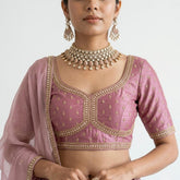 The Gulabi Polki Mosaic Choker & Chandelier Set