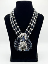 The Midnight Sapphire & Baroque Pearl Opera Necklace