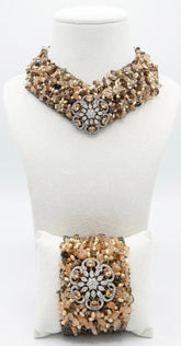 The Raw Smoked Topaz & Champagne Quartz Statement Set