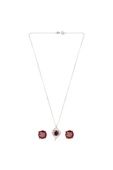 Crimson Radiance Silver Set - Marjani by Mona