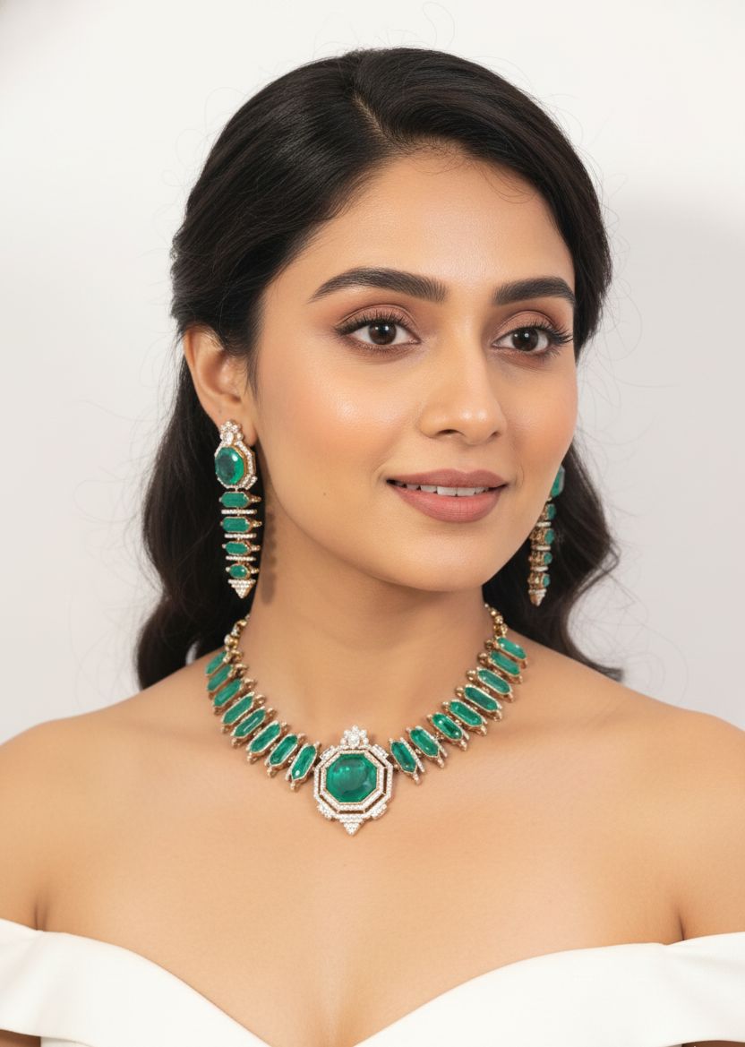 Forest Noir Premium Green Doublet - Marjani by Mona