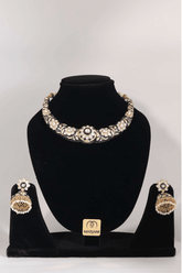 Kundan Meenakari Brass Husli Necklace - Marjani by Mona