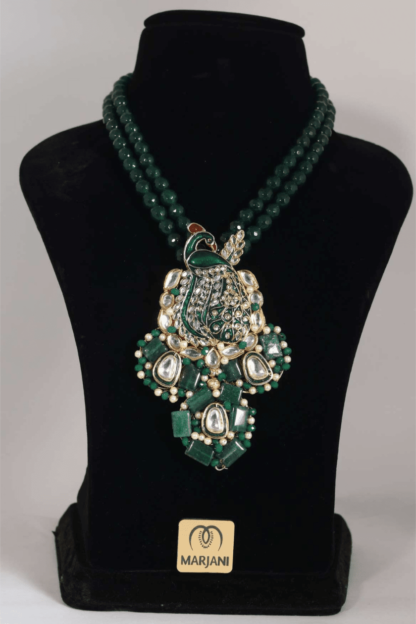 Peacock Majesty Onyx Necklace - Marjani by Mona