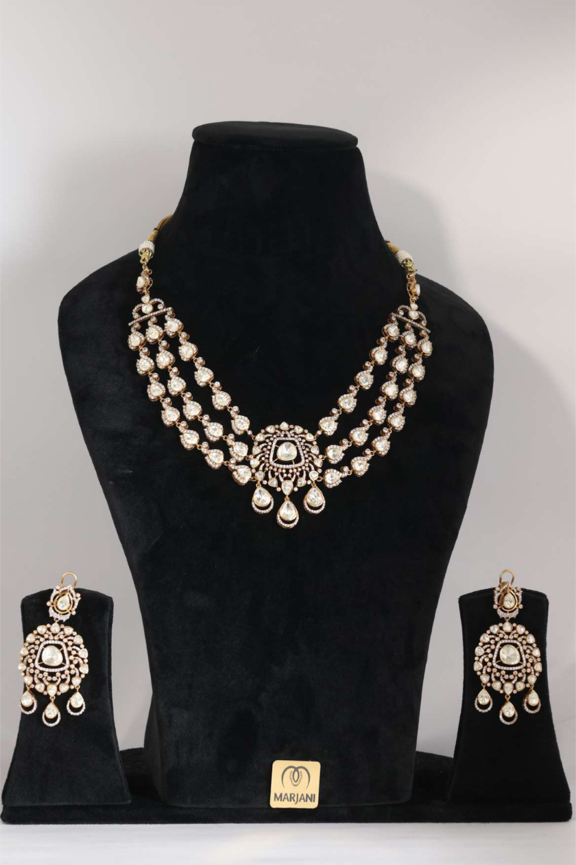 Antique Glow Moissanite Kundan Set
