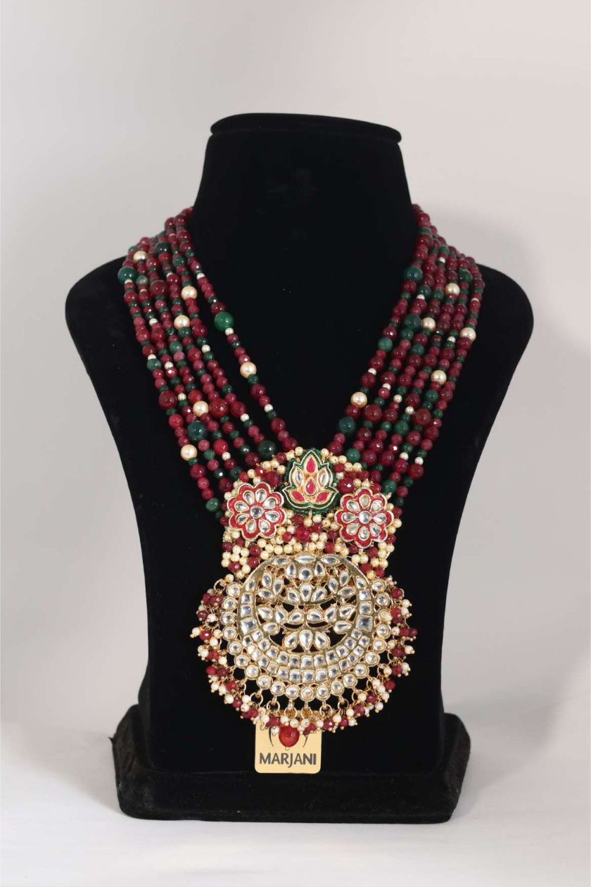 Royal Bloom Kundan Necklace Set by Mona NEW DELHI