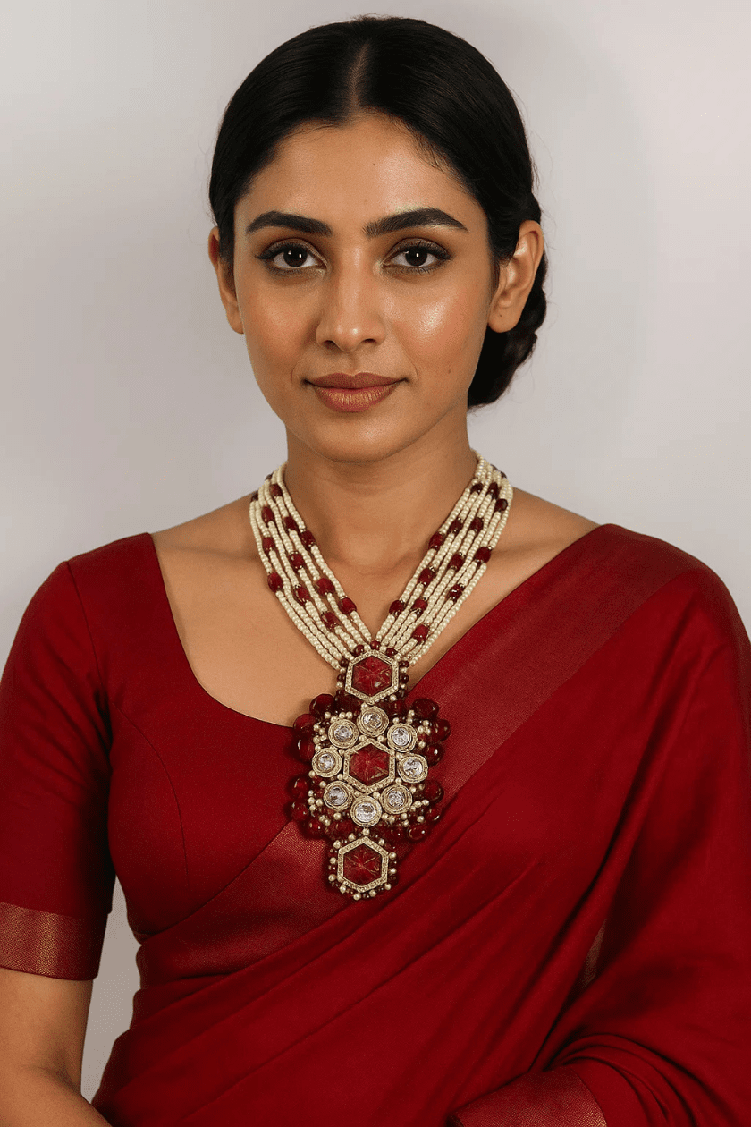 Crimson Royale Necklace - Marjani by Mona