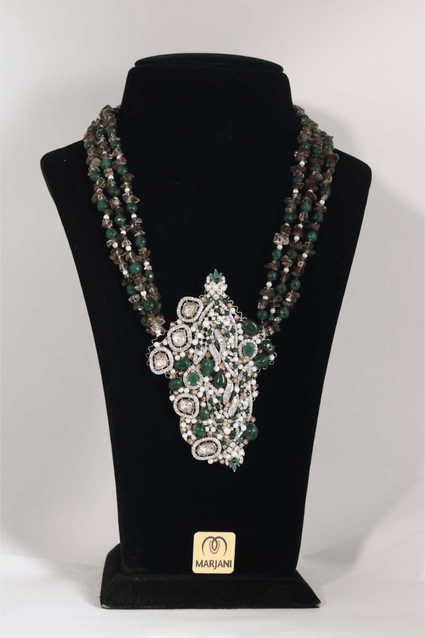 Emerald Grace Statement Necklace - Marjani by Mona