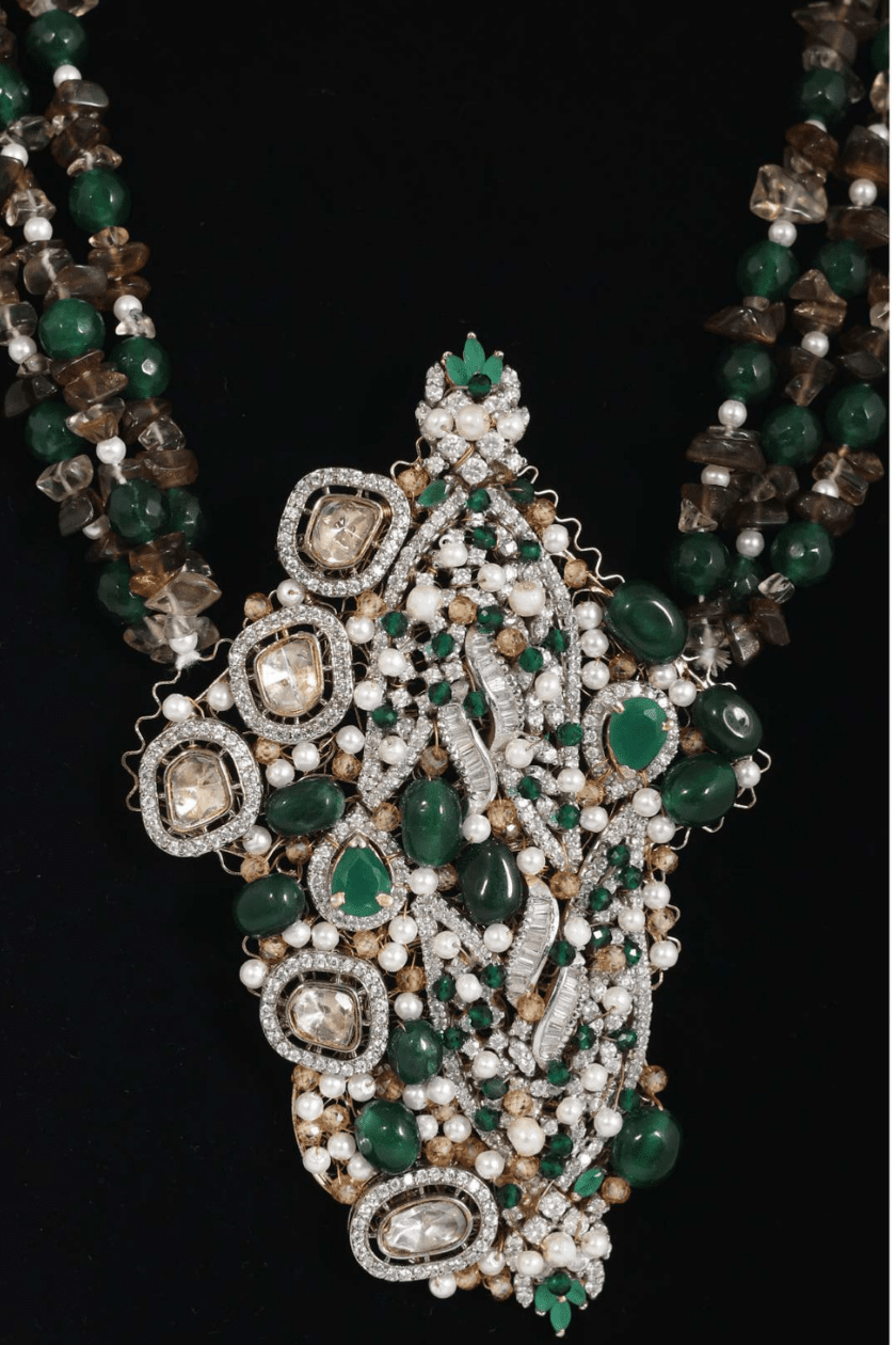 Emerald Grace Statement Necklace - Marjani by Mona