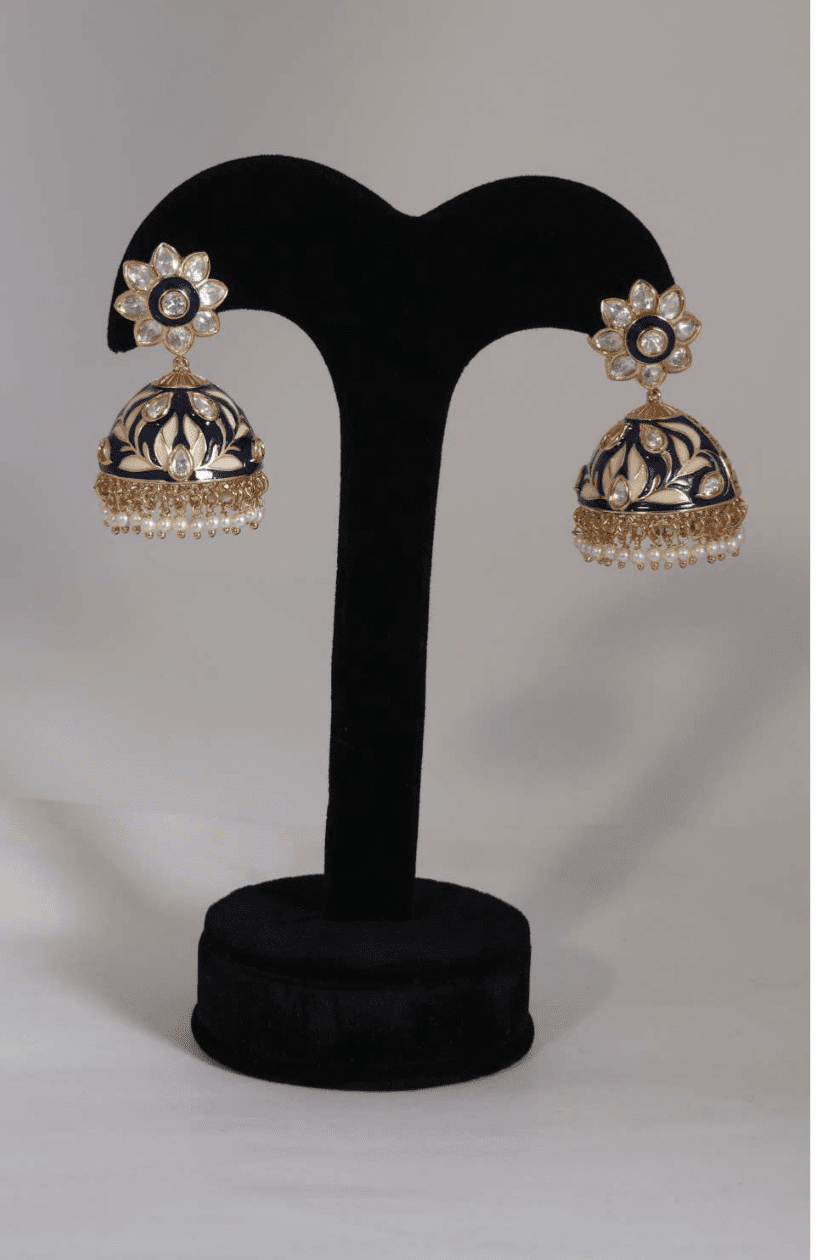 Kundan Meenakari Brass Husli Necklace - Marjani by Mona